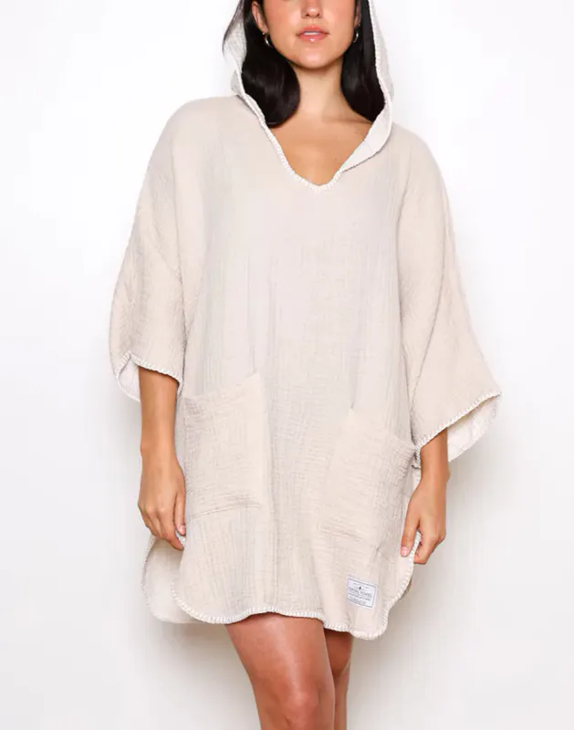 Women's Cocoon Muslin Poncho Cover Up sold by swimco