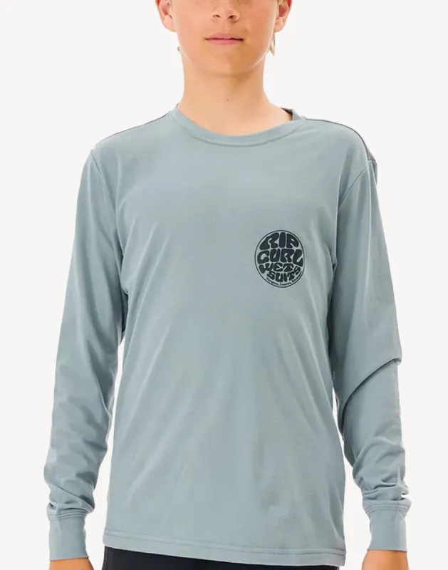 Boys Icons UPF 50+ Long Sleeve Swim Shirt sold by swimco