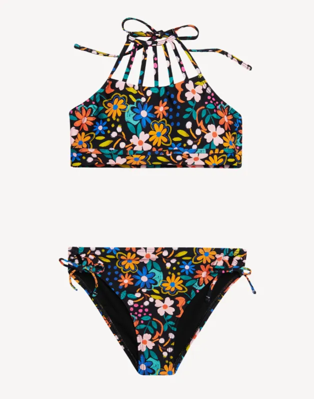 Girls Island Wildflower Strappy Bikini Set sold by swimco