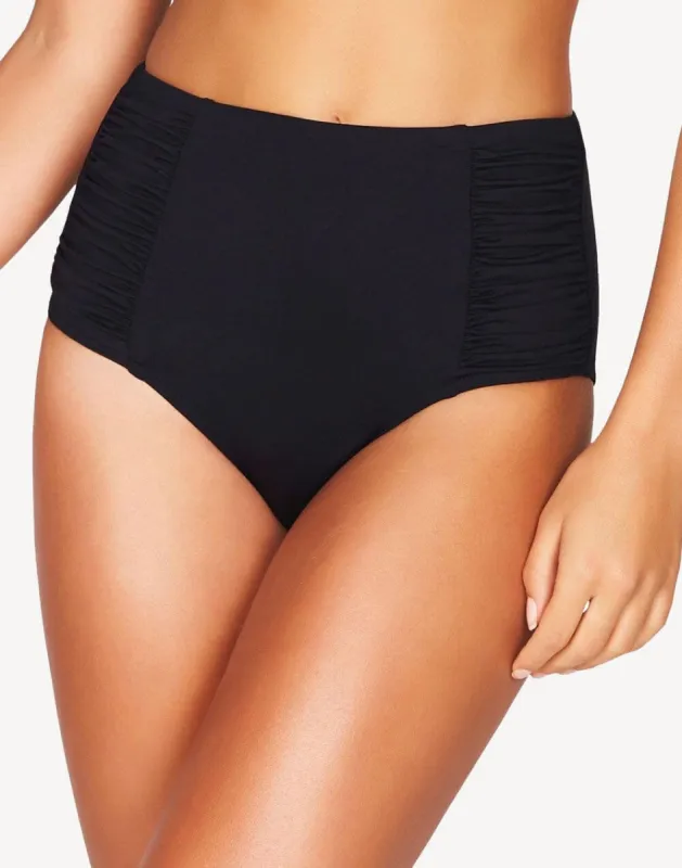 Essentials Gather Side High Waist Bikini Bottom sold by swimco