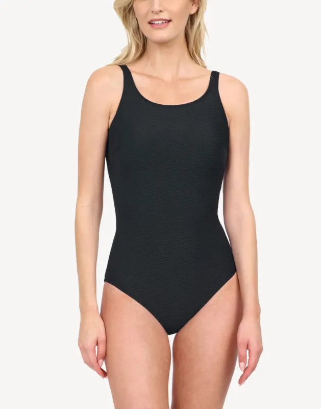 Harbourside Texture High Neck Mastectomy One Piece Swimsuit sold by swimco