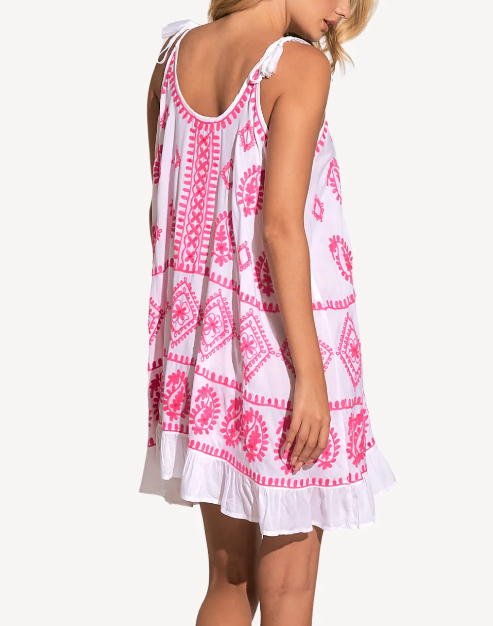 Tie Strap Embroidered Mini Dress sold by swimco product image thumbnail 2