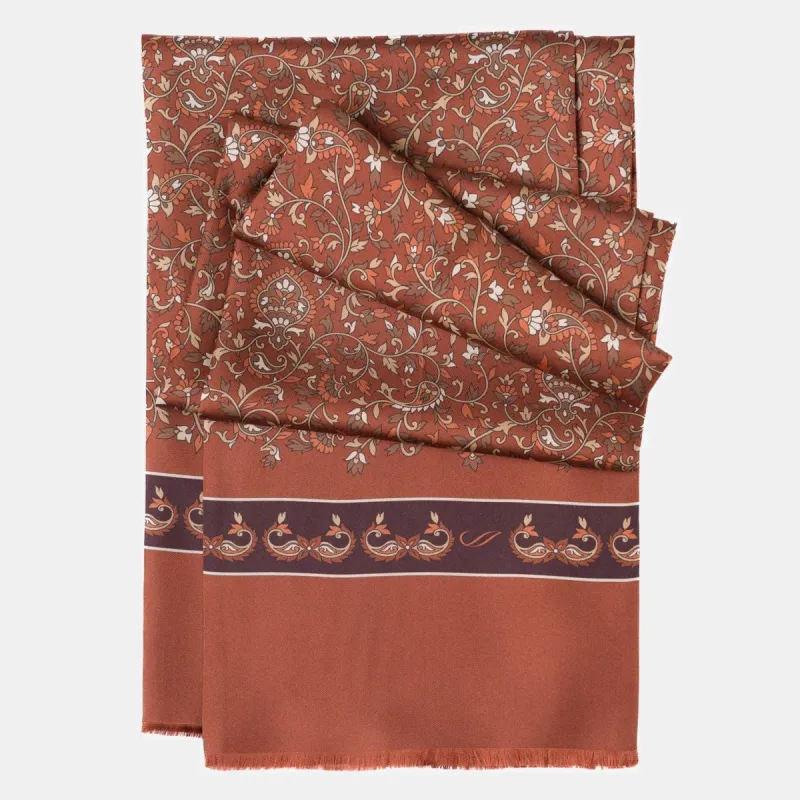 Elba - Silk Scarf - Saddle Brown sold by Elizabetta