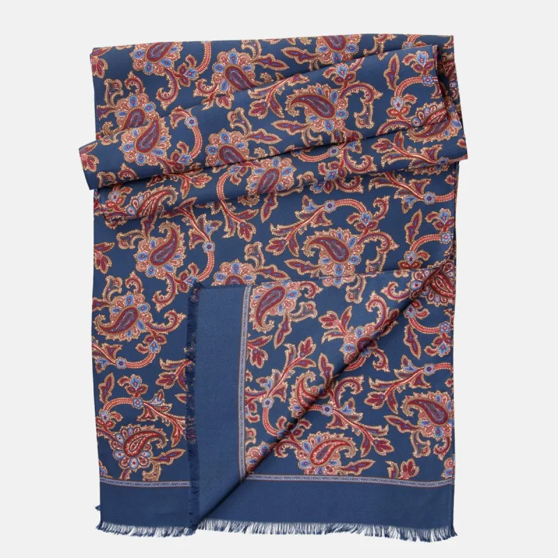 Alessio - Silk Scarf - Navy sold by Elizabetta