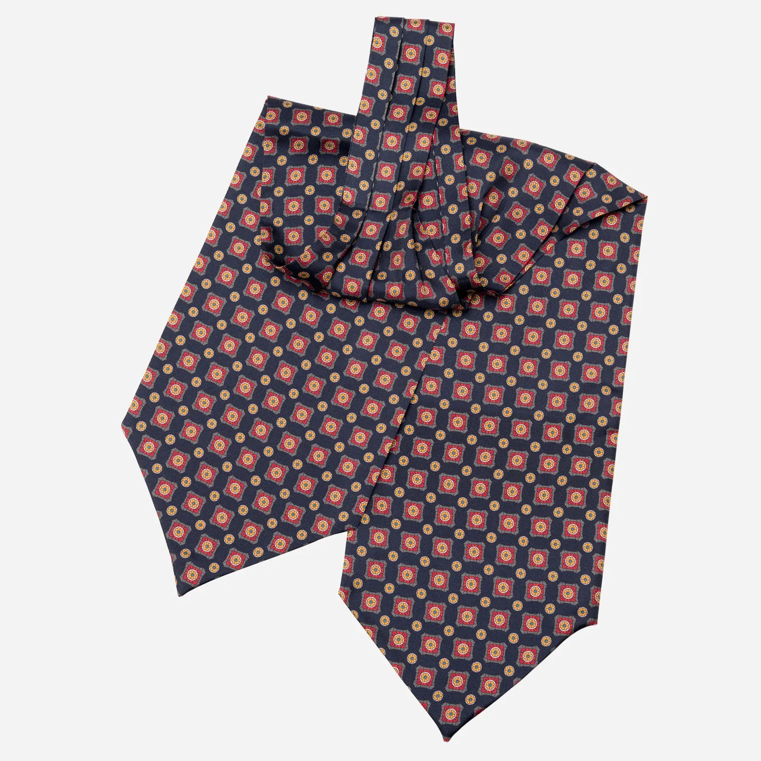 Barberini - Silk Ascot Cravat Tie - Navy and Red sold by Elizabetta product image thumbnail 3