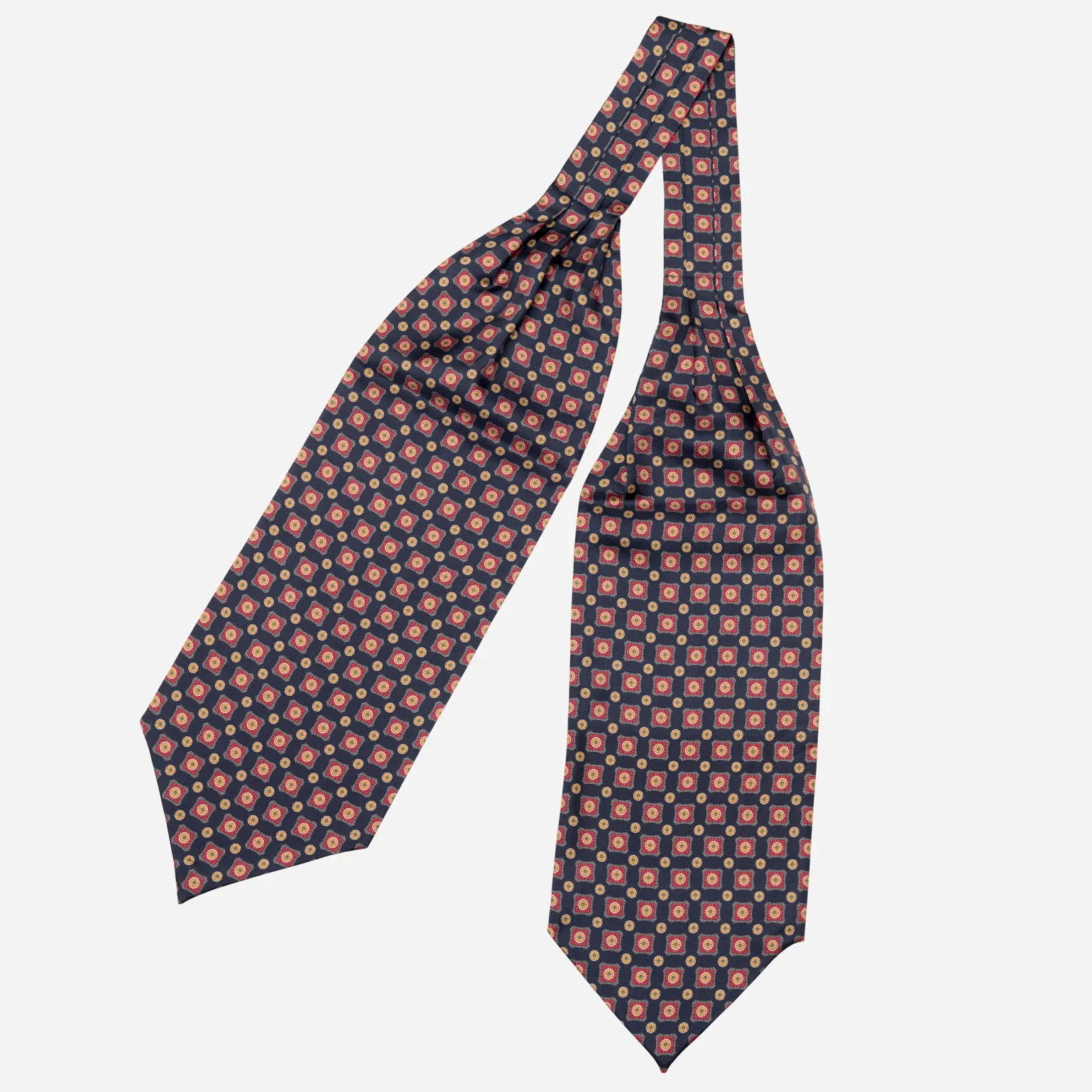 Barberini - Silk Ascot Cravat Tie - Navy and Red sold by Elizabetta product image thumbnail 2