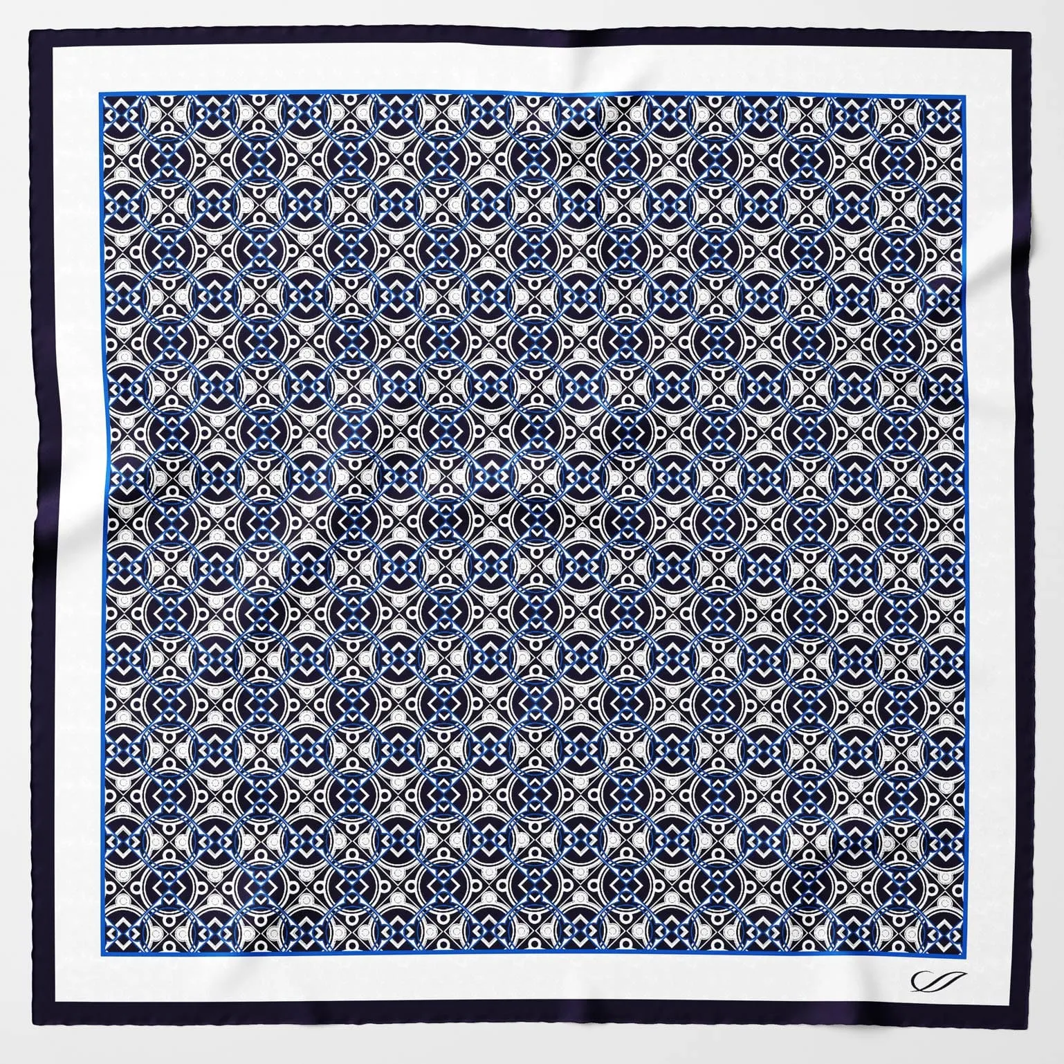 Ravello - Silk Pocket Square - Navy sold by Elizabetta