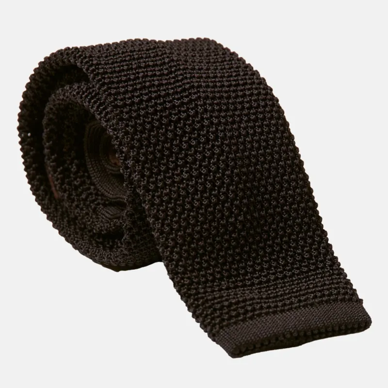 Parisi - Knitted Silk Tie - Black sold by Elizabetta