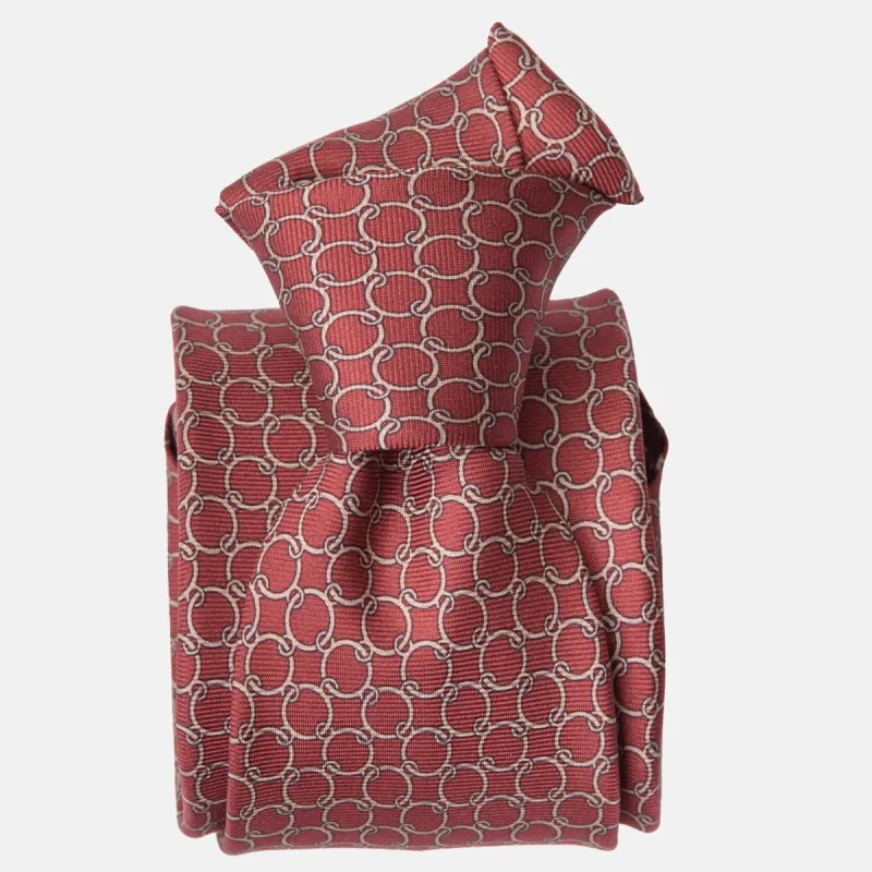 Monza - Printed Silk Tie - Venetian Red (Std) sold by Elizabetta