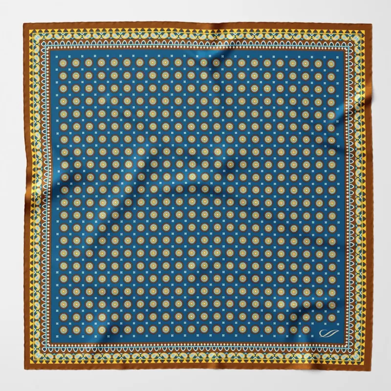 Imola - Silk Pocket Square - Prussian Blue sold by Elizabetta