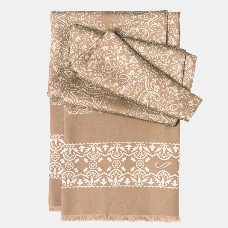 Ruffino - Silk Scarf - Beige sold by Elizabetta