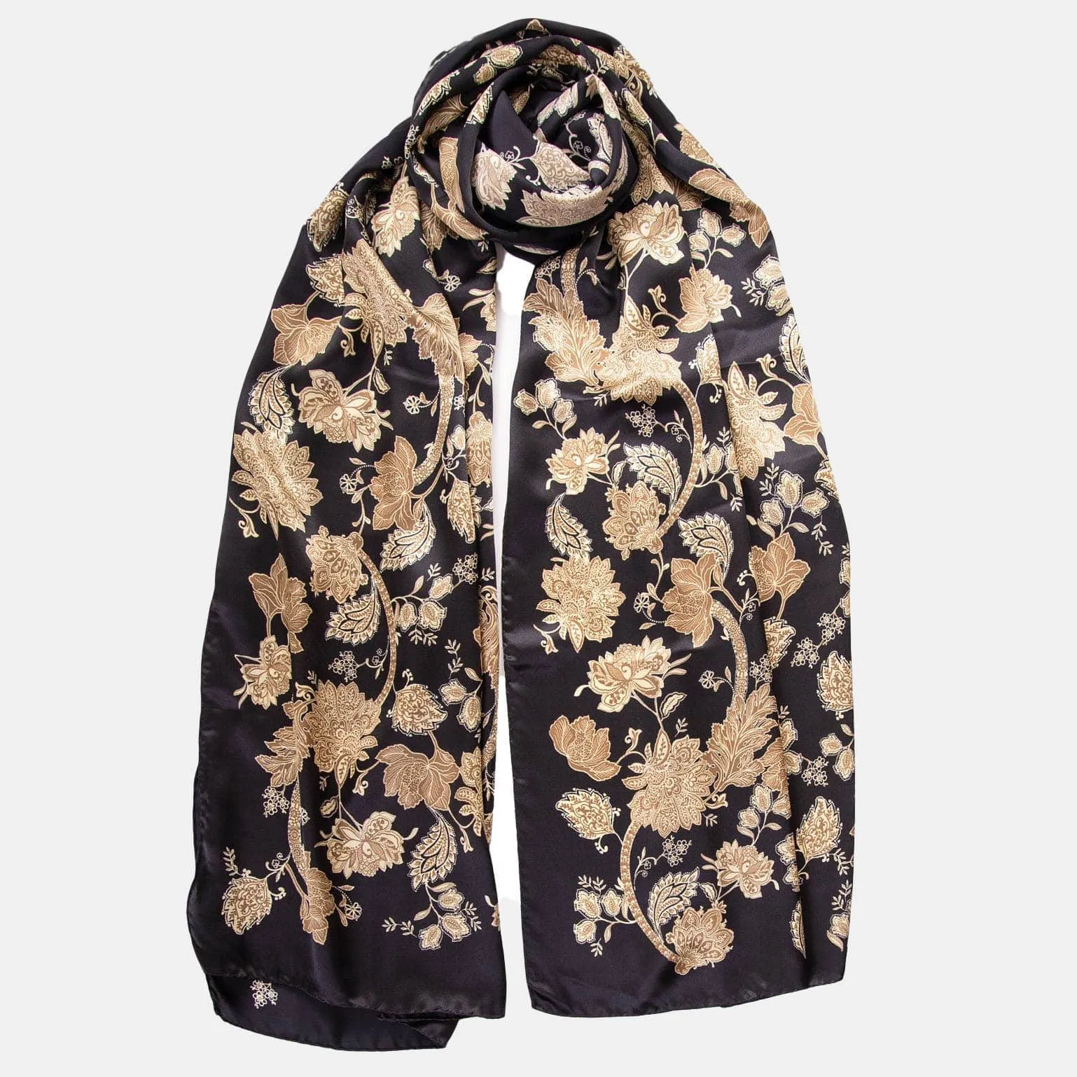 Esmeralda - Silk Scarf Shawl - Black & Gold sold by Elizabetta product image thumbnail 2