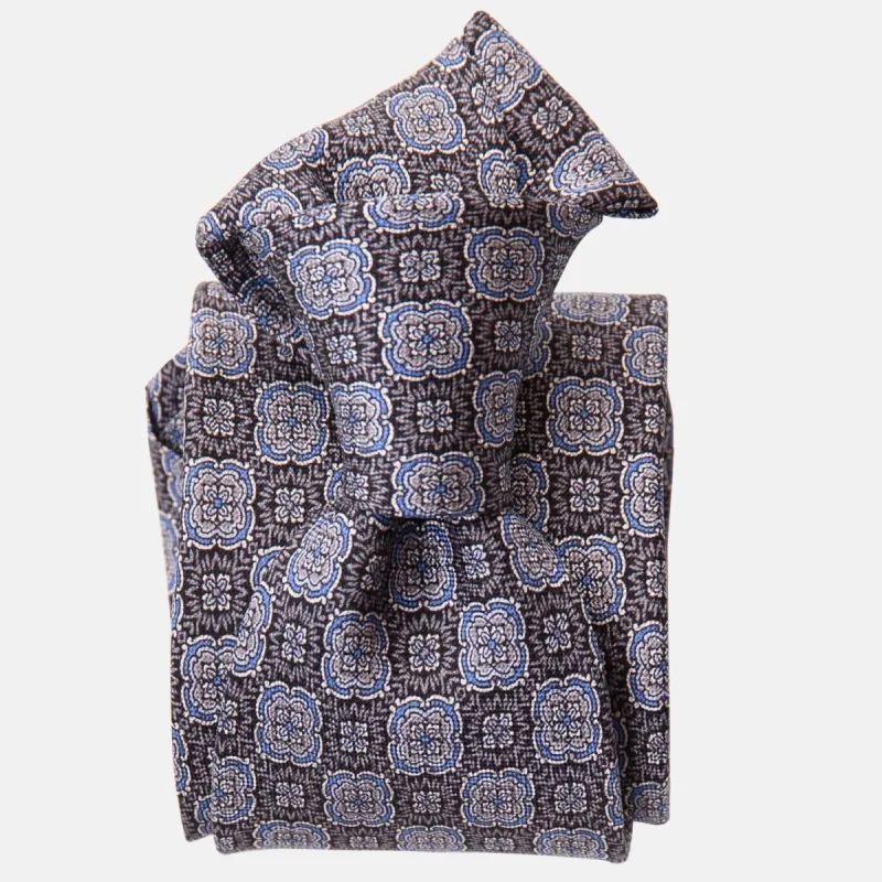 Veneto - Printed Silk Tie - Smoke made by Elizabetta