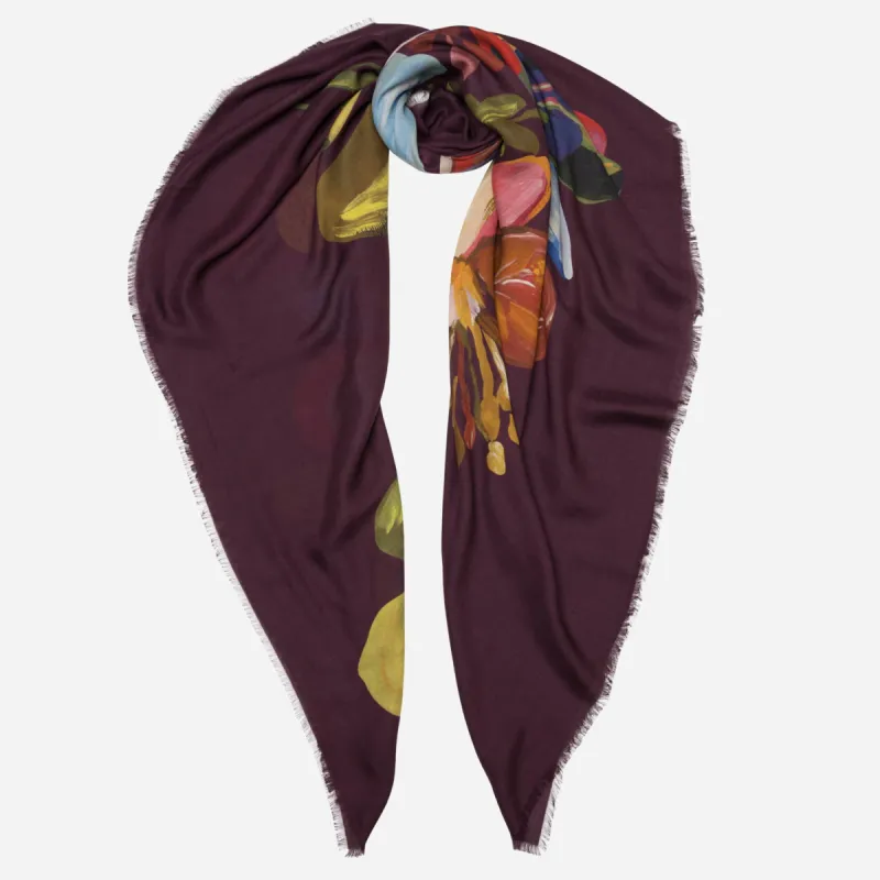 Catrina -Modal Cashmere Scarf Shawl - Plum sold by Elizabetta