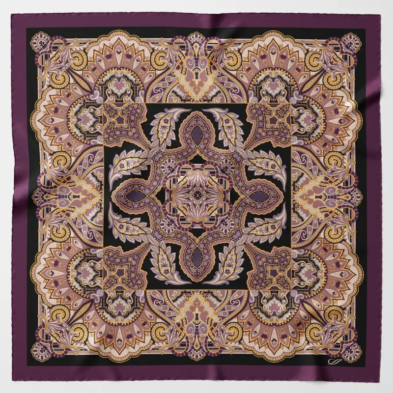 Malta - Silk Foulard - Plum sold by Elizabetta
