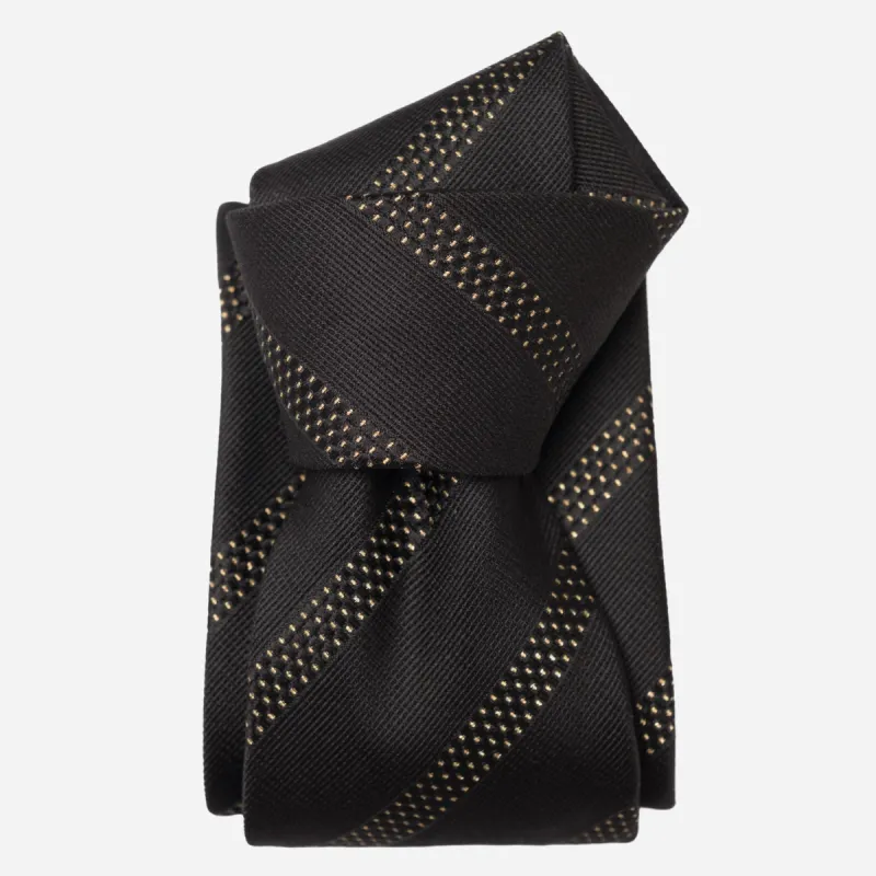 Milano - Silk Jacquard Tie - Black and Gold sold by Elizabetta