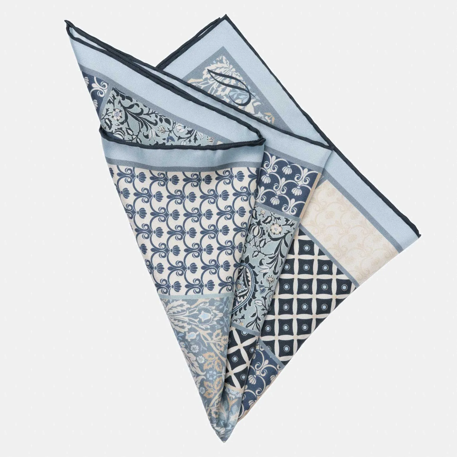 Portici - Silk Pocket Square - Dusty Blue sold by Elizabetta product image thumbnail 3