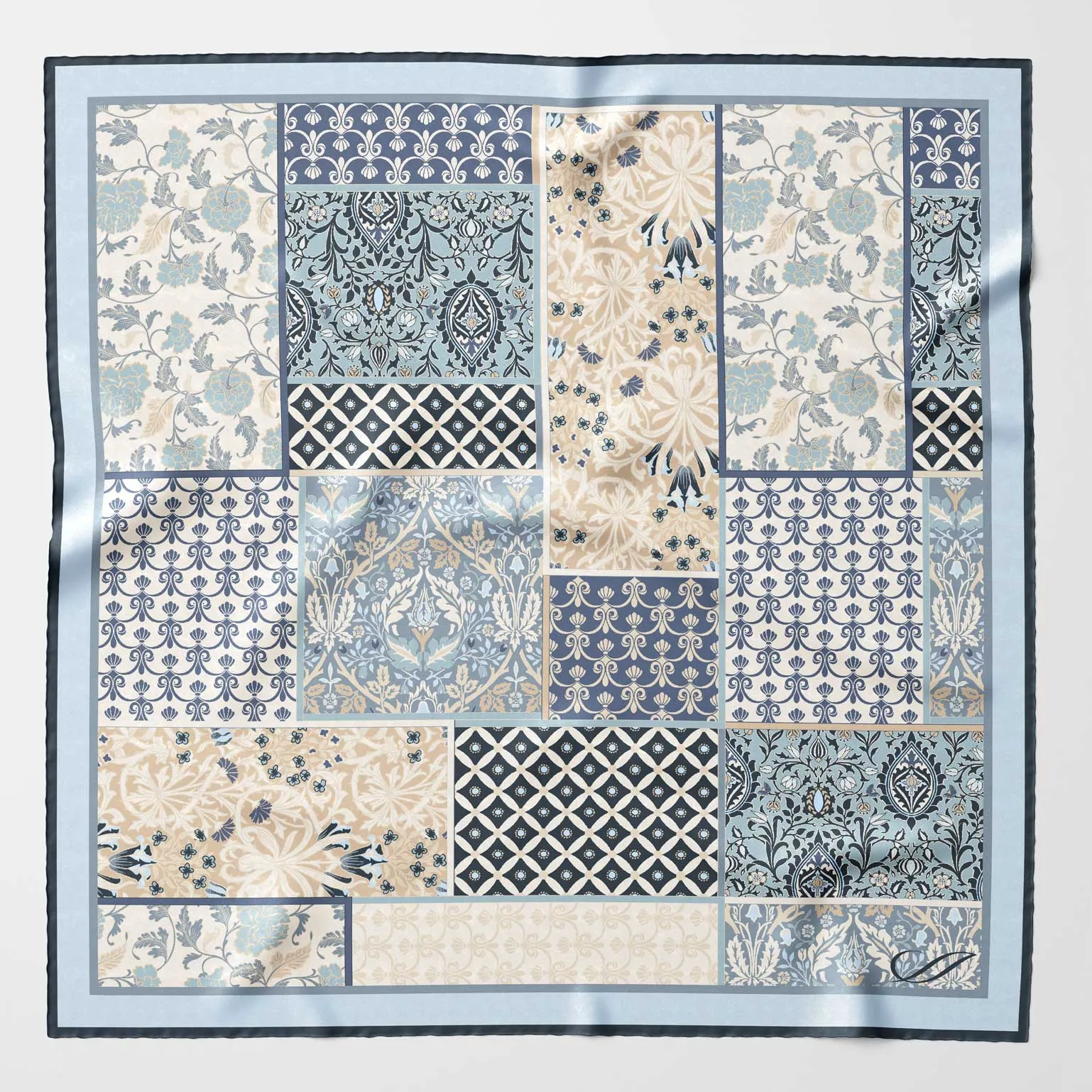 Portici - Silk Pocket Square - Dusty Blue sold by Elizabetta