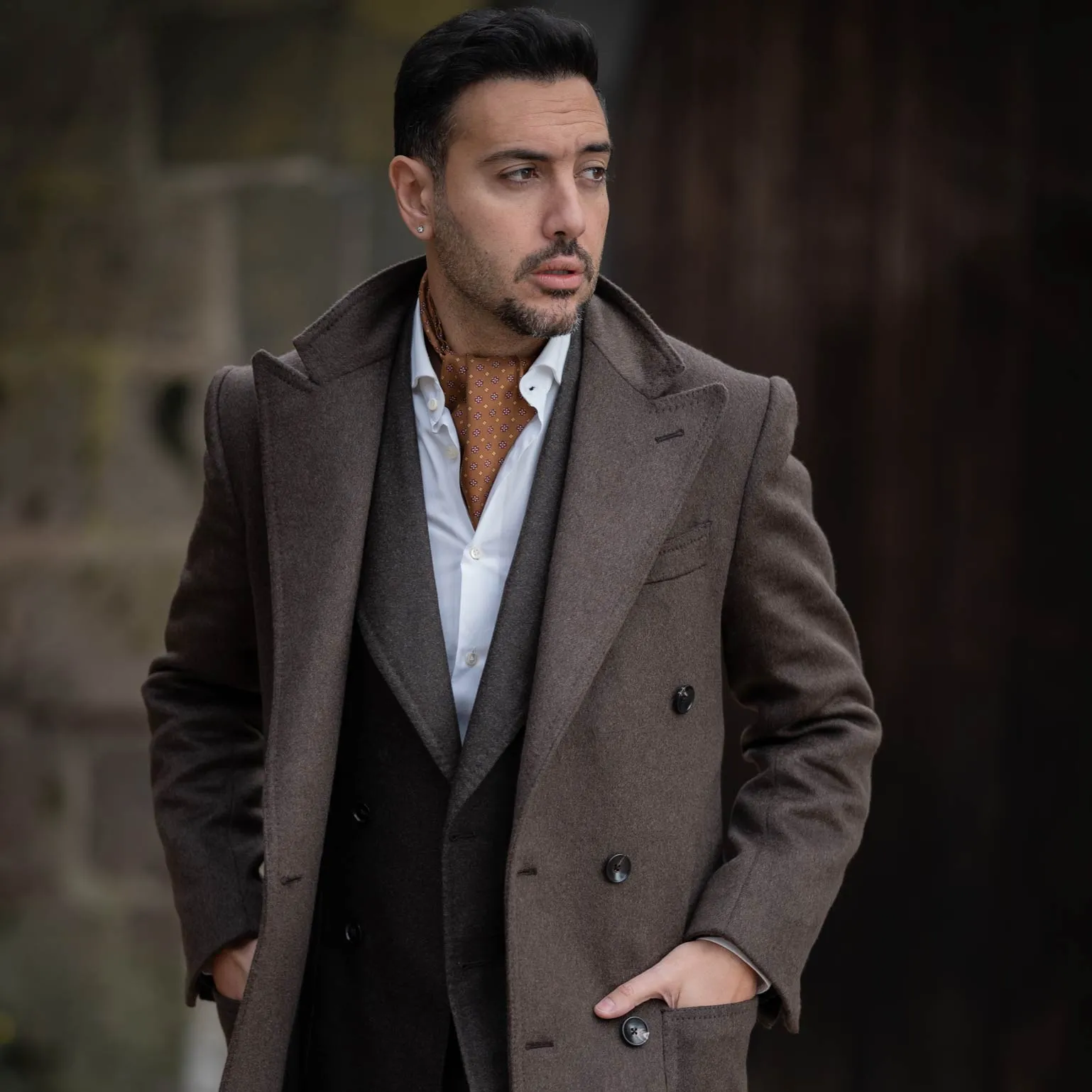 Pagani - Silk Ascot Cravat Tie - Cognac sold by Elizabetta product image thumbnail 2