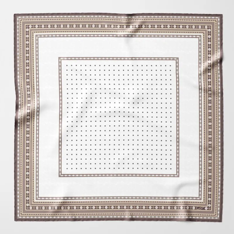 Verona - Silk Neckerchief - White & Sand sold by Elizabetta
