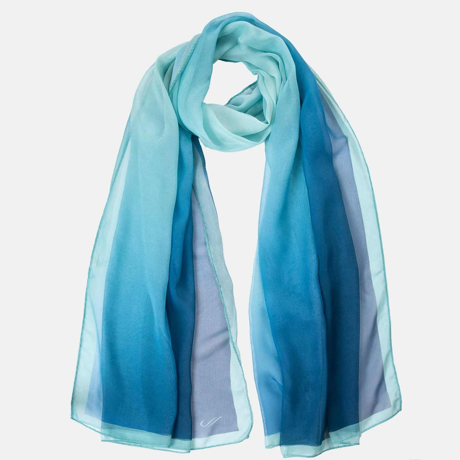 Sophia - Silk Scarf Shawl - Sea Blue sold by Elizabetta product image thumbnail 2