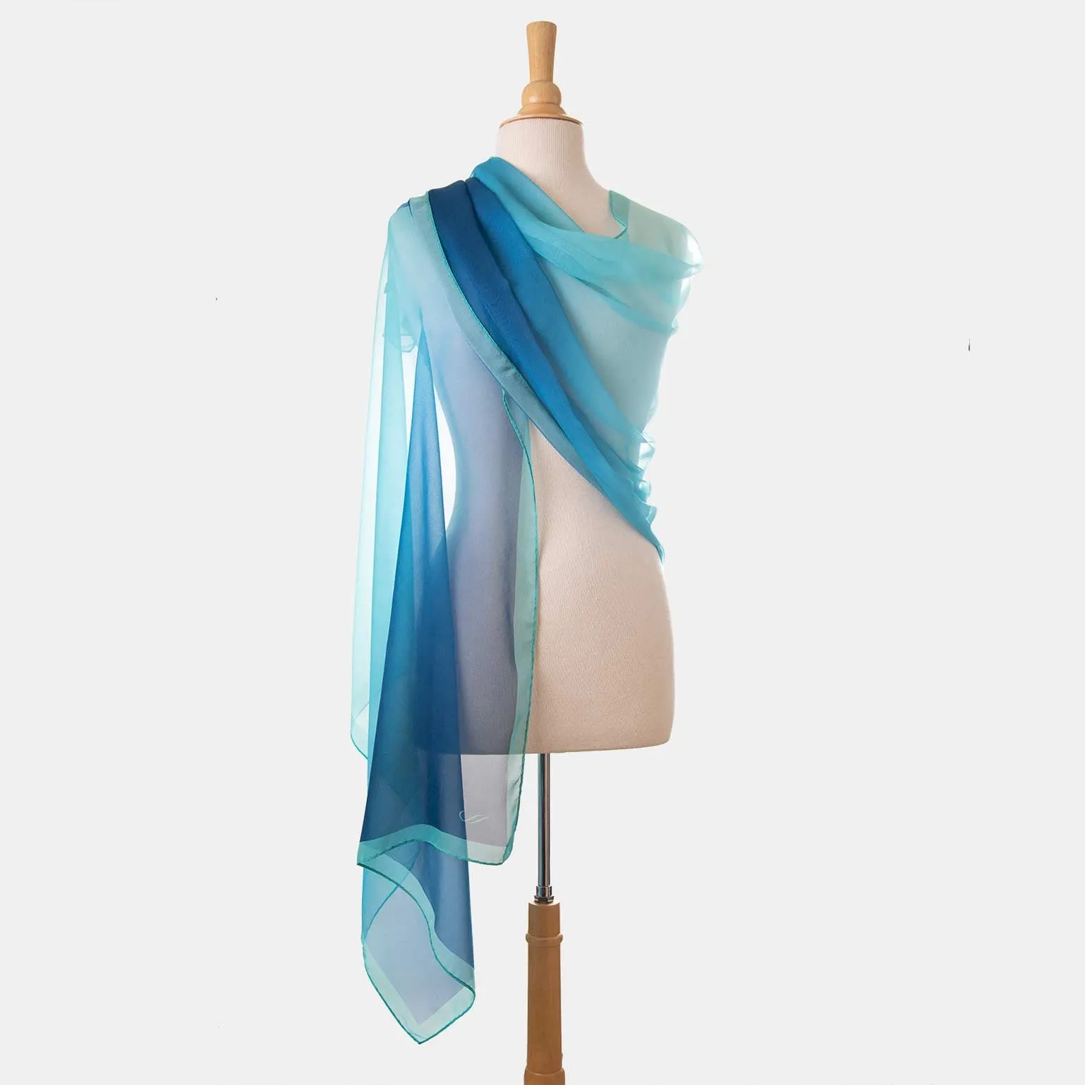 Sophia - Silk Scarf Shawl - Sea Blue sold by Elizabetta product image thumbnail 3