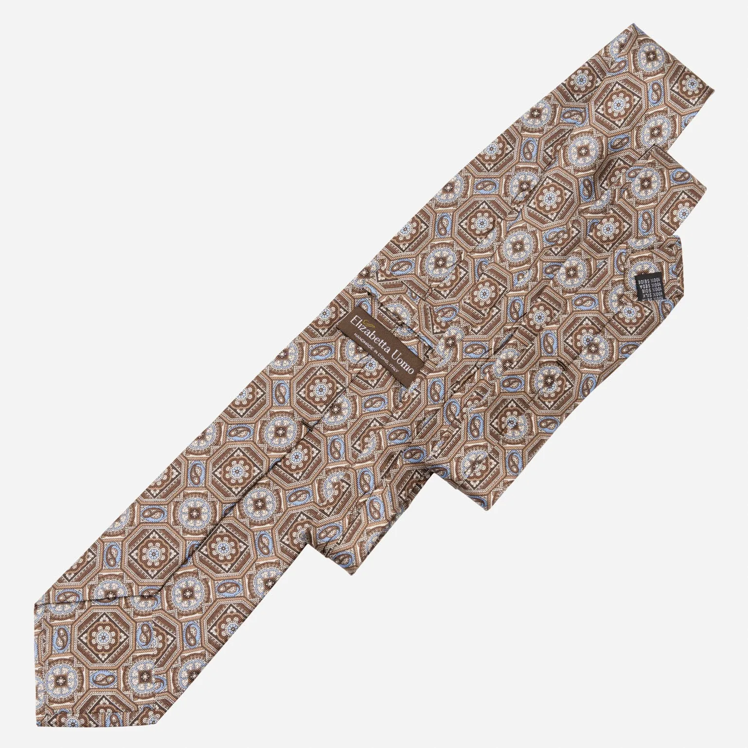 Mantova - Printed Silk Tie - Brown sold by Elizabetta product image thumbnail 2