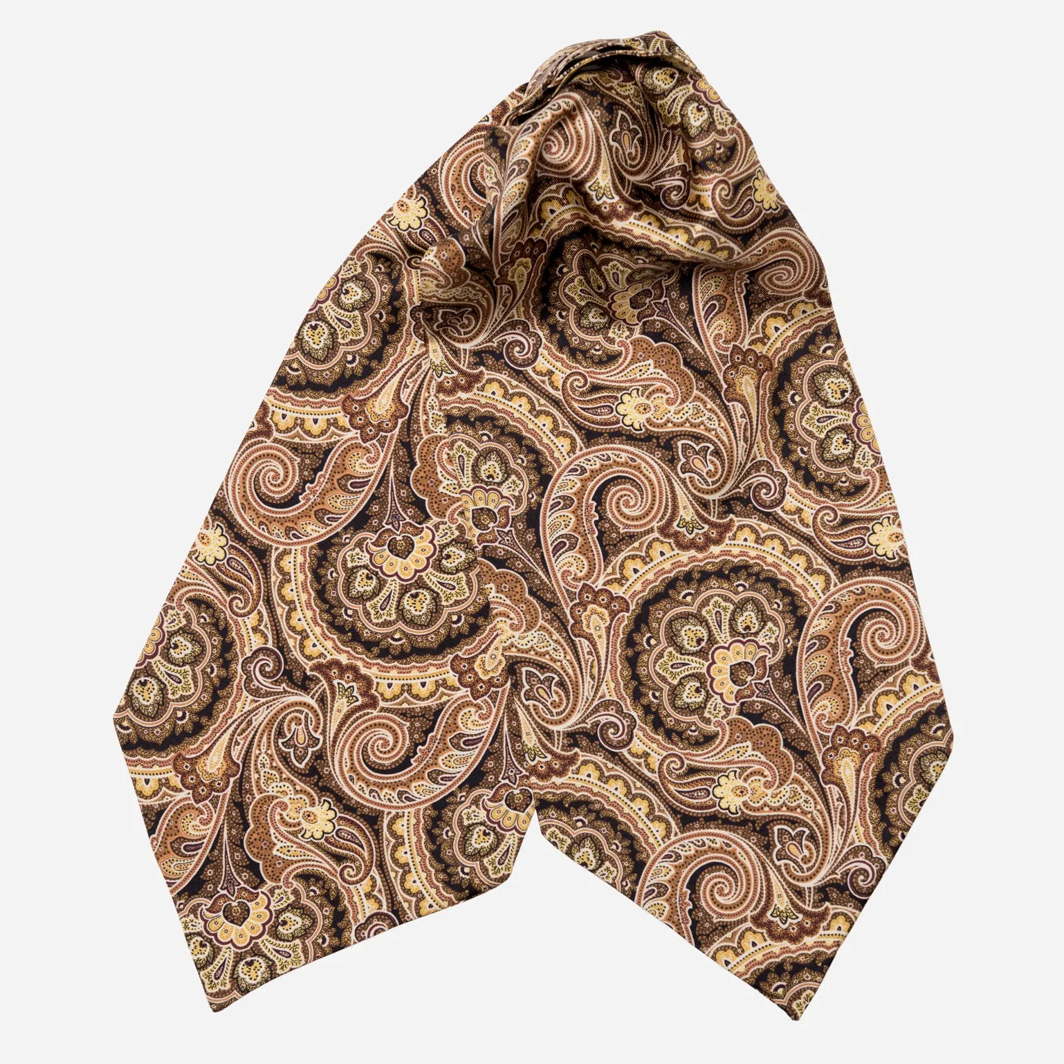 Bugatti - Silk Ascot Cravat Tie - Walnut sold by Elizabetta