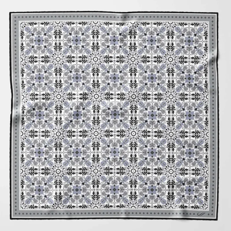 Barbaresco - Silk Neckerchief - Grey sold by Elizabetta