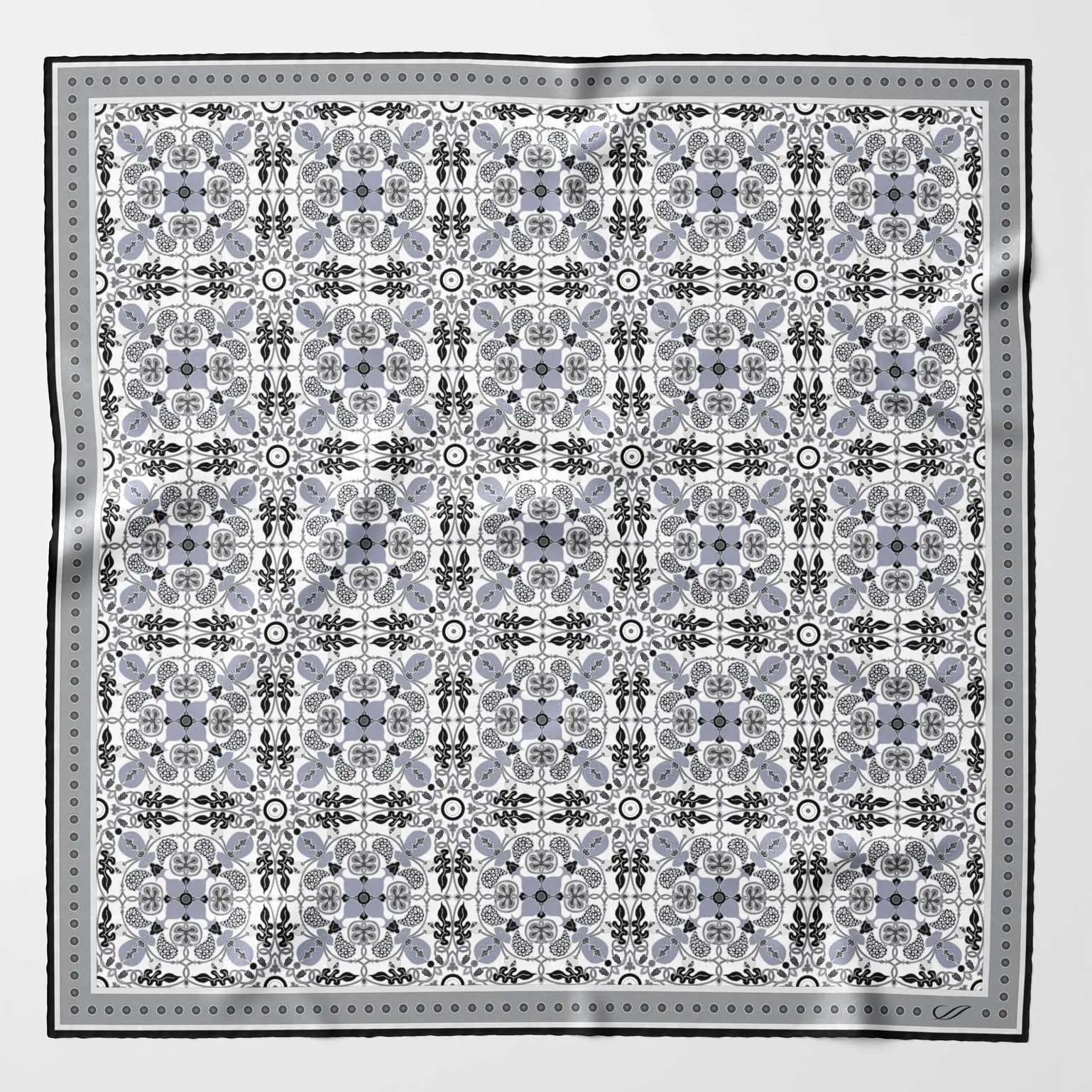 Barbaresco - Silk Neckerchief - Grey sold by Elizabetta