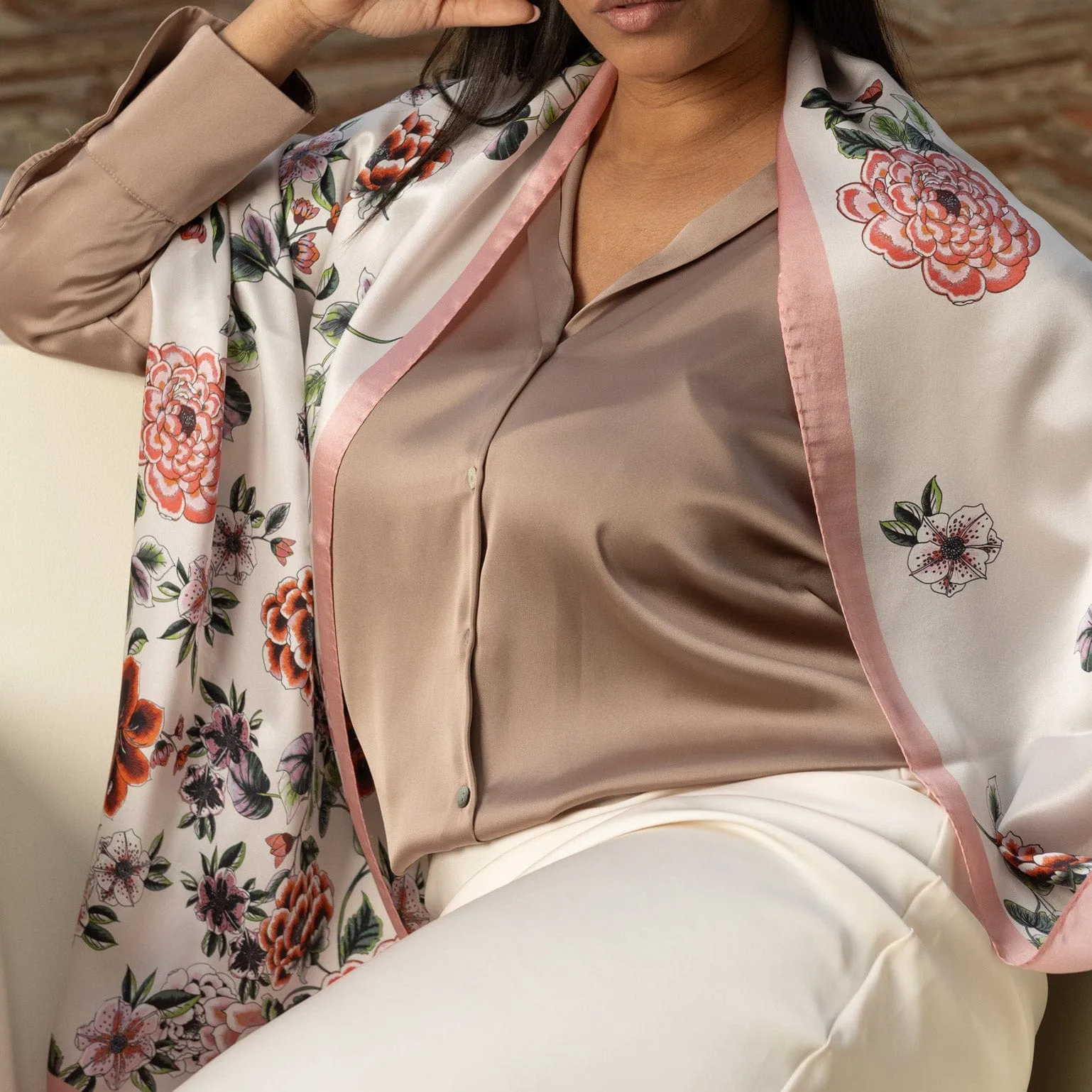 Bella - Silk Scarf Shawl - Rose sold by Elizabetta product image thumbnail 4