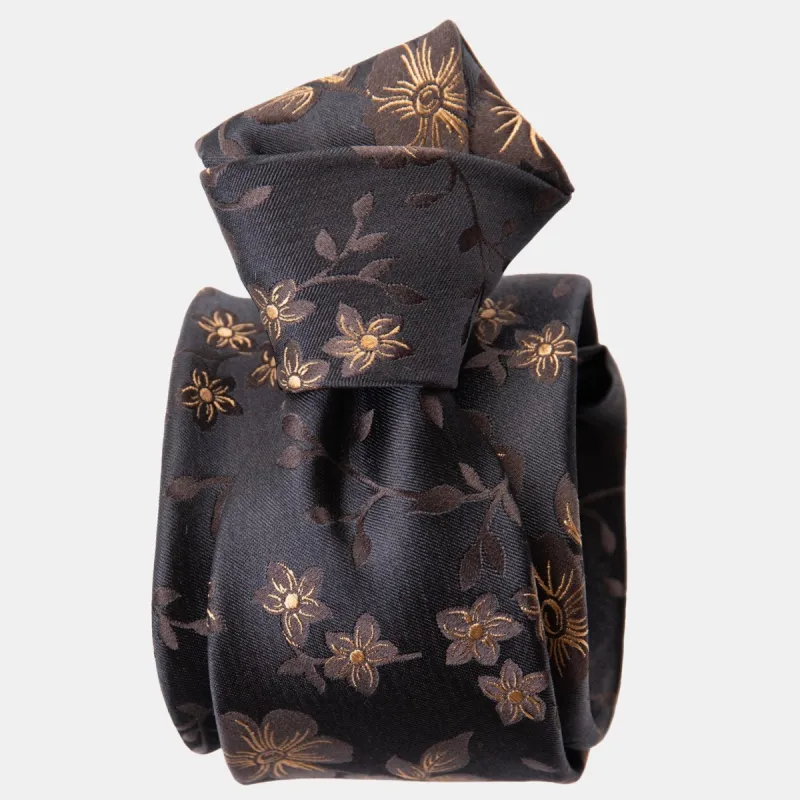 Silvio - Silk Jacquard Tie - Black sold by Elizabetta