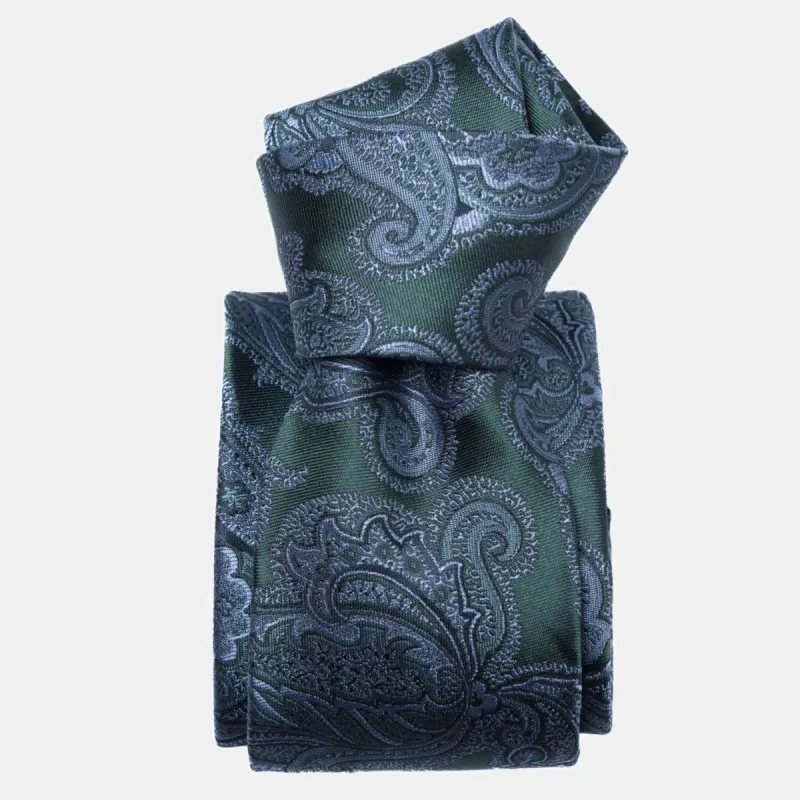Cortina - Silk Jacquard Tie - Bottle Green sold by Elizabetta