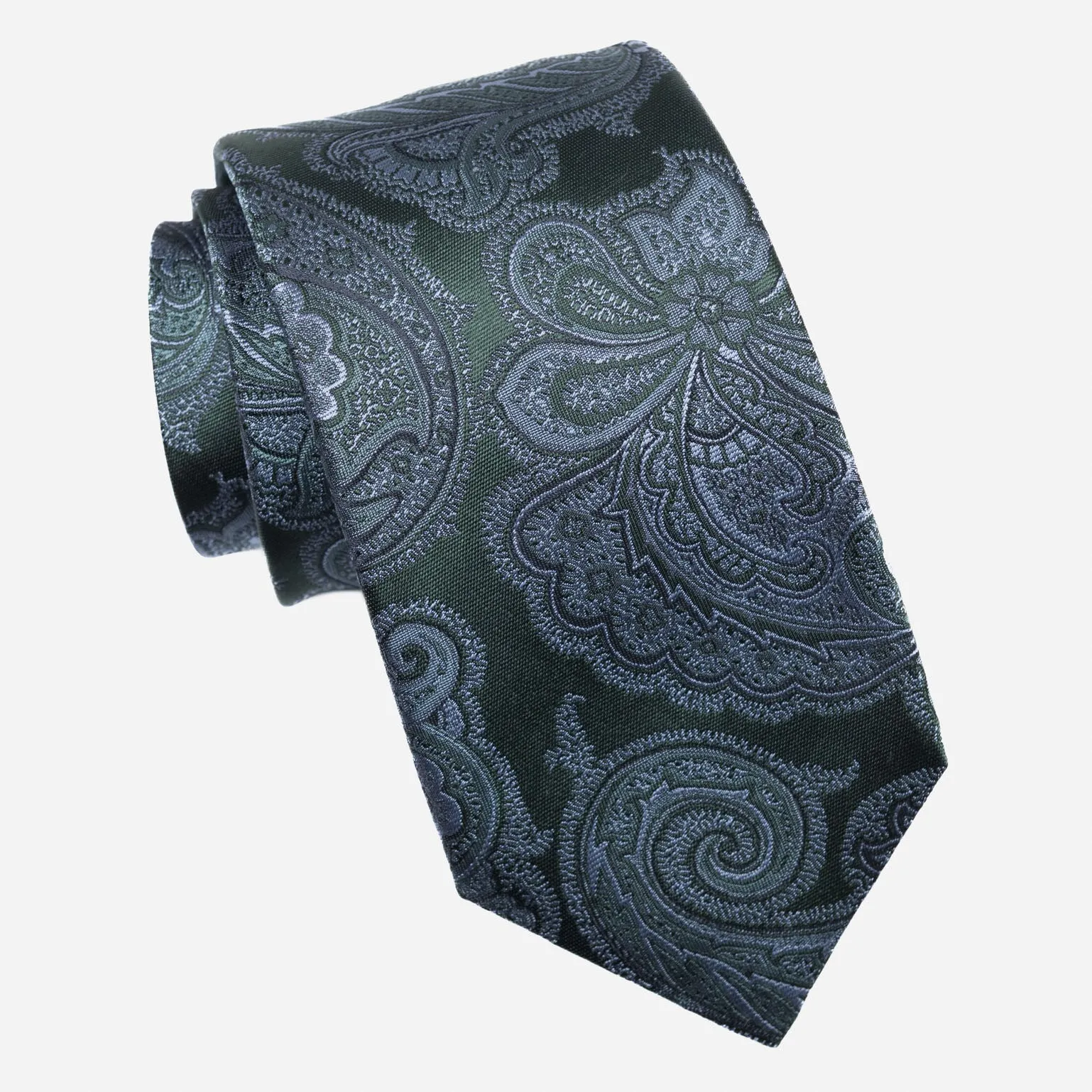 Cortina - Silk Jacquard Tie - Bottle Green sold by Elizabetta product image thumbnail 3