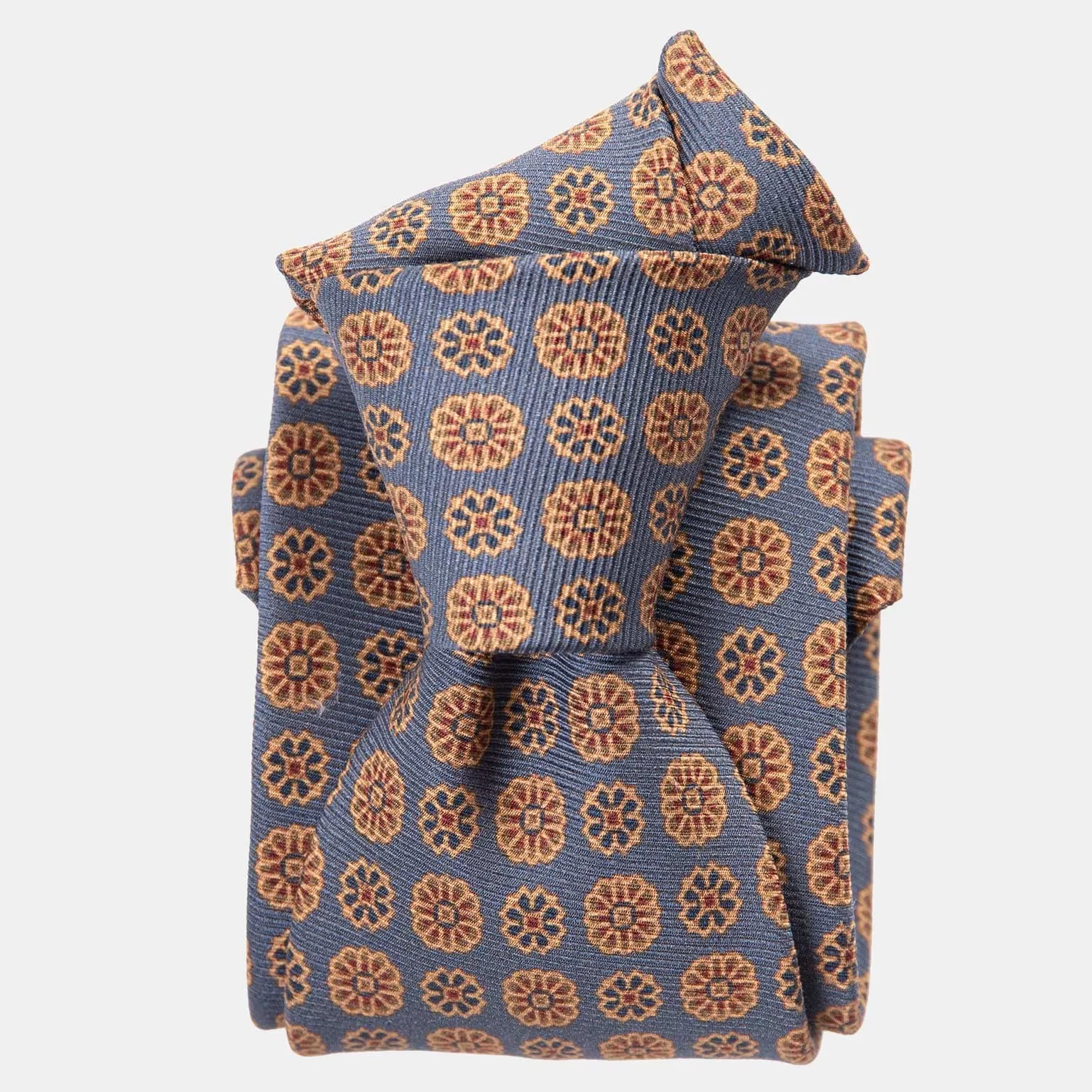 Claudius - Printed Madder Silk Tie - Venetian Blue sold by Elizabetta