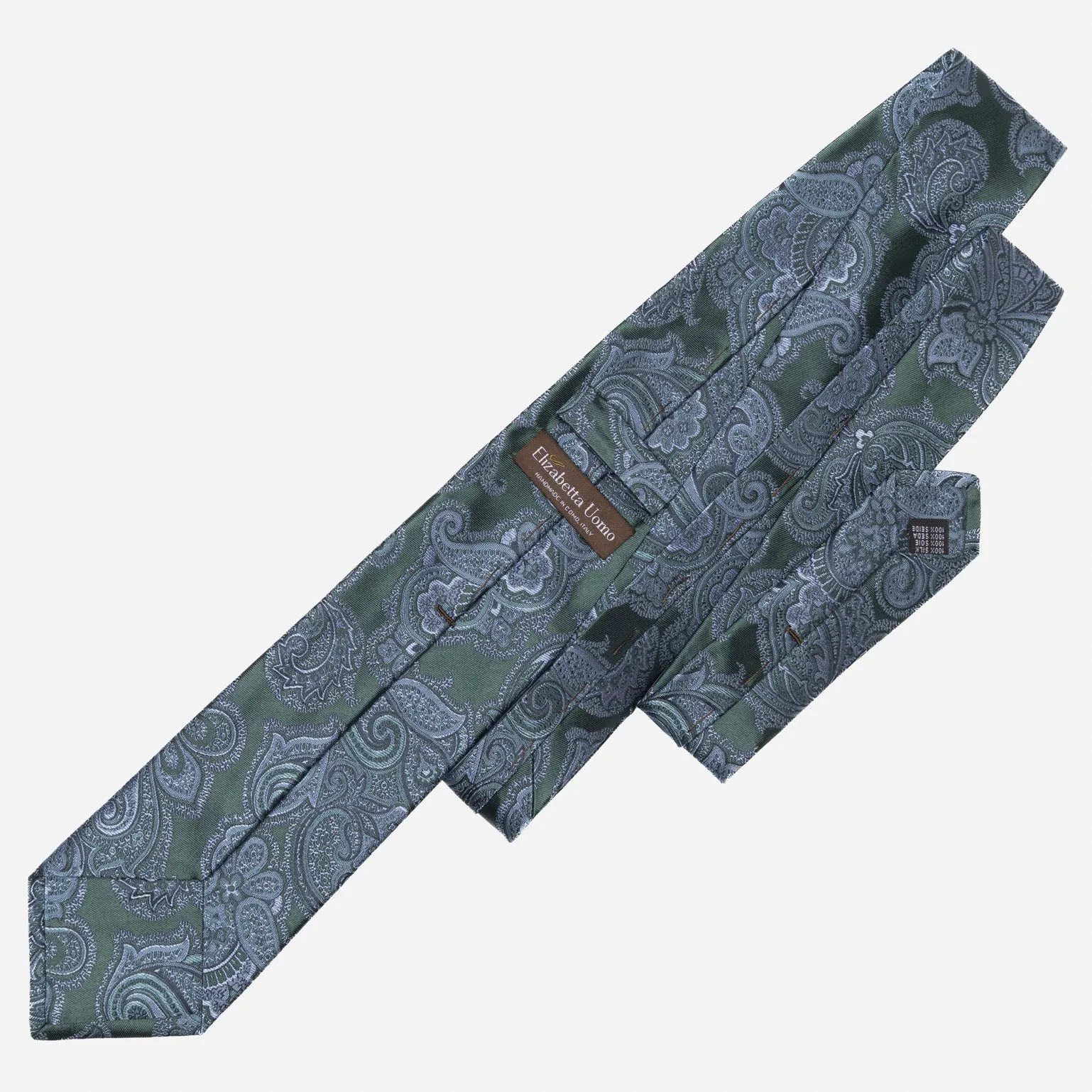 Cortina - Silk Jacquard Tie - Bottle Green sold by Elizabetta product image thumbnail 2