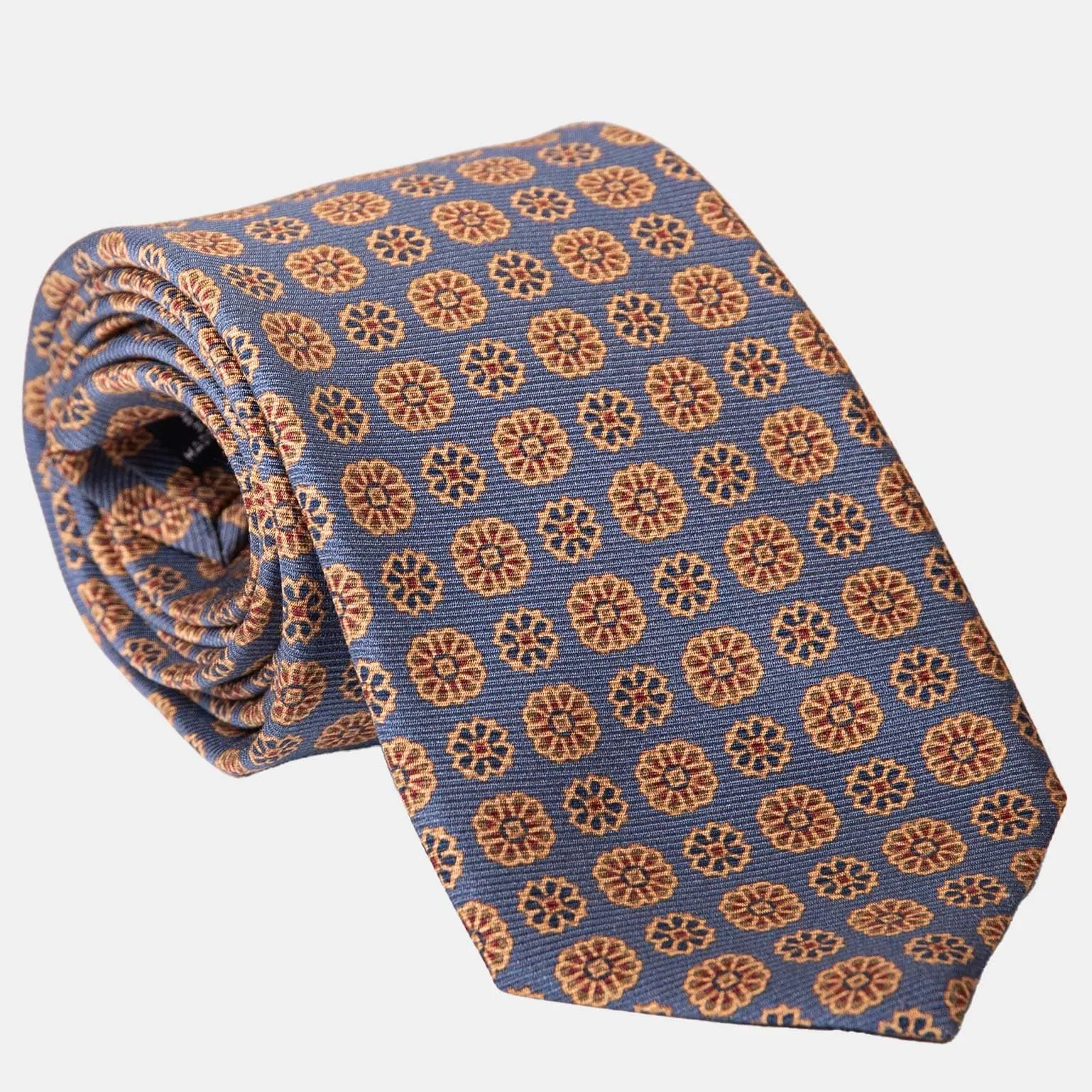 Claudius - Printed Madder Silk Tie - Venetian Blue sold by Elizabetta product image thumbnail 3