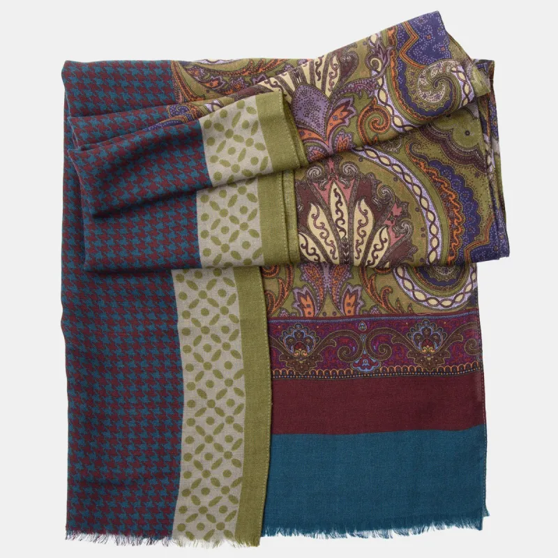 Aosta - Wool Scarf - Olive Green sold by Elizabetta