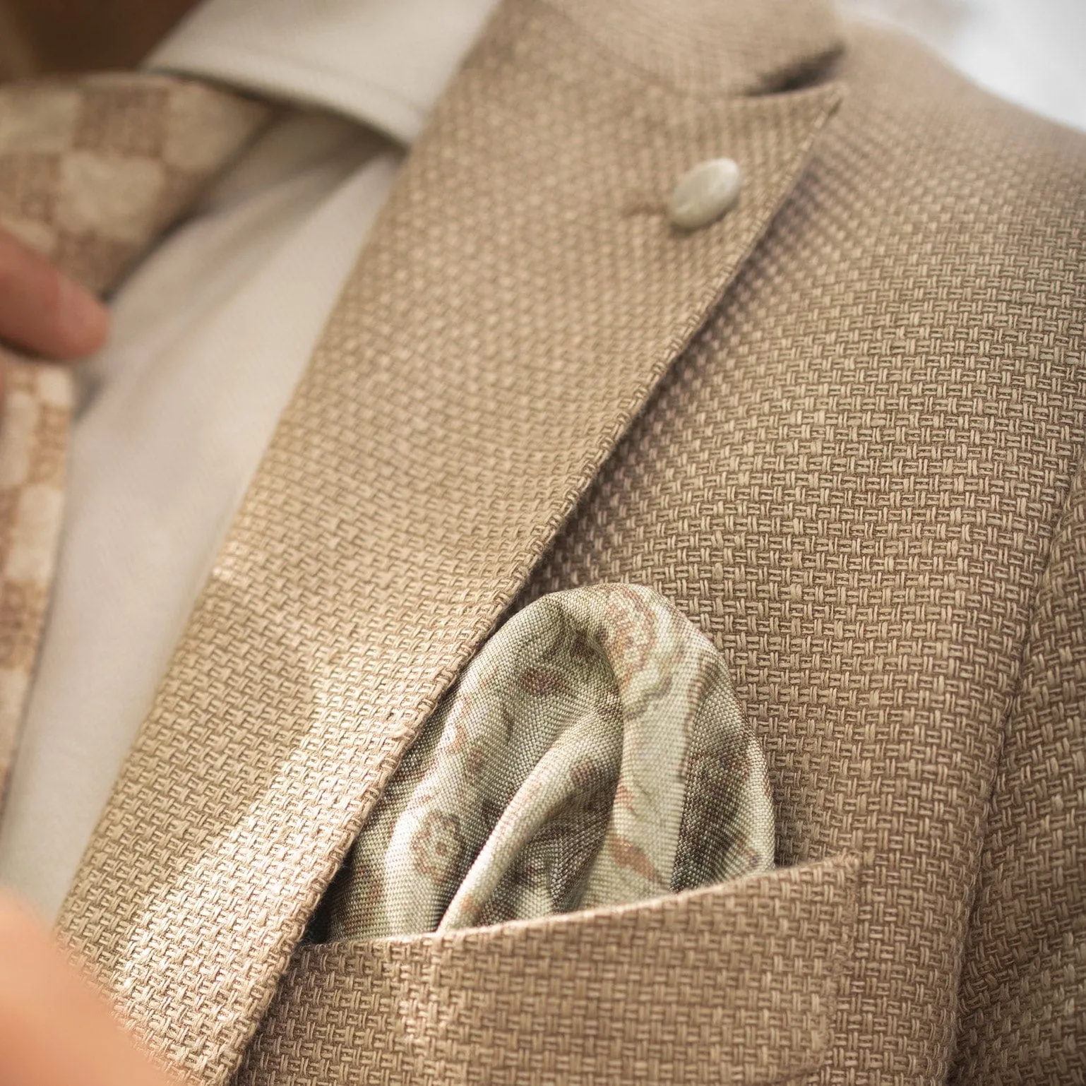 Pascal - Double Sided Silk Pocket Square - Sage Green sold by Elizabetta product image thumbnail 2