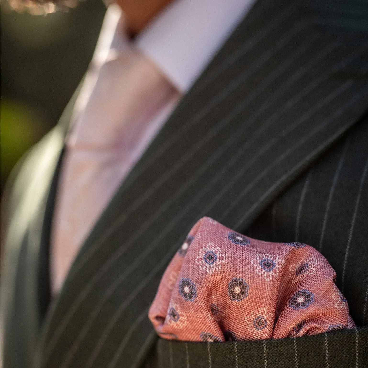 Pascal - Double Sided Silk Pocket Square - Blush sold by Elizabetta product image thumbnail 2