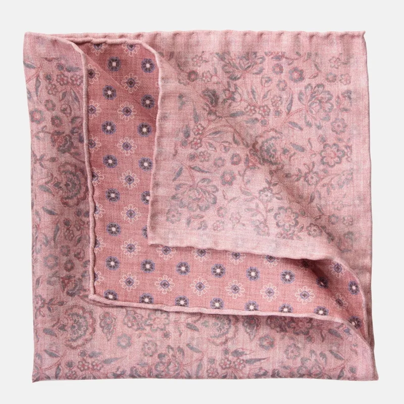 Pascal - Double Sided Silk Pocket Square - Blush sold by Elizabetta