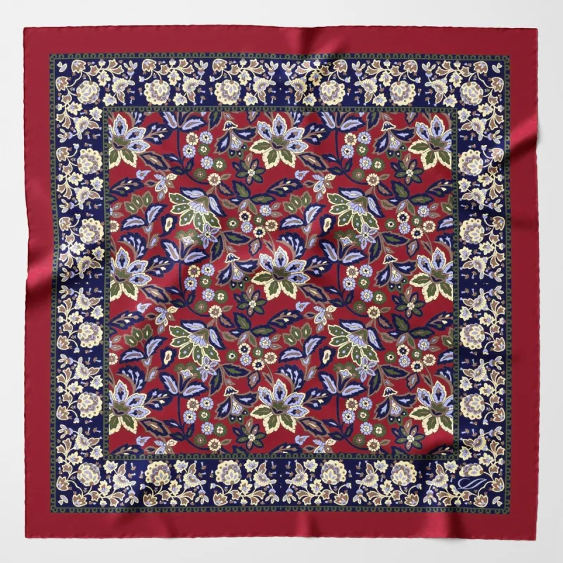 Farnese - Silk Pocket Square - Merlot sold by Elizabetta