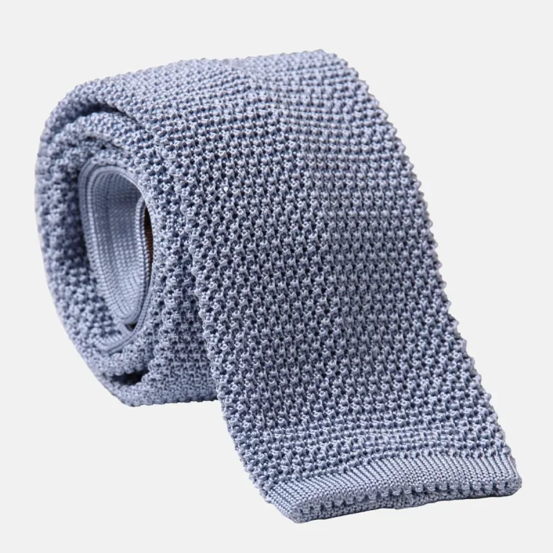 Parisi - Knitted Silk Tie - Sky Blue sold by Elizabetta