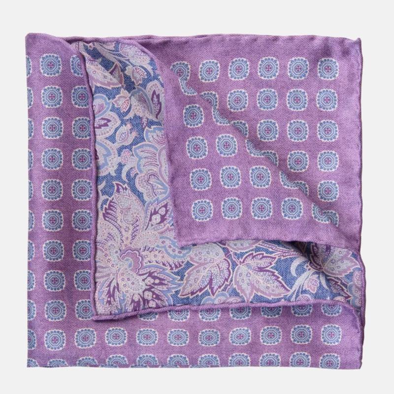 Assisi - Double Sided Silk Pocket Square - Lavender sold by Elizabetta