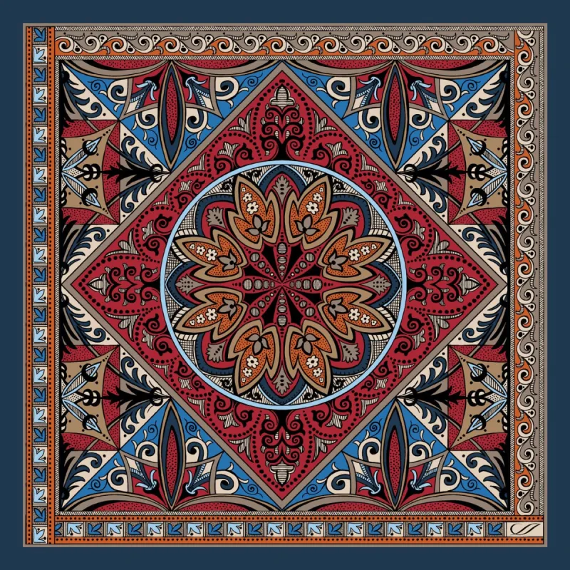 Tragara - Silk Pocket Square - Red sold by Elizabetta