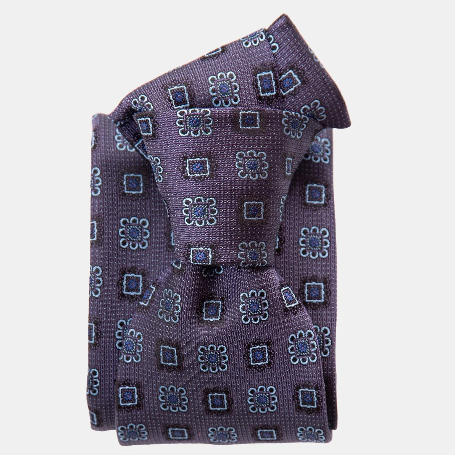 Trento - Silk Jacquard Tie - Plum sold by Elizabetta