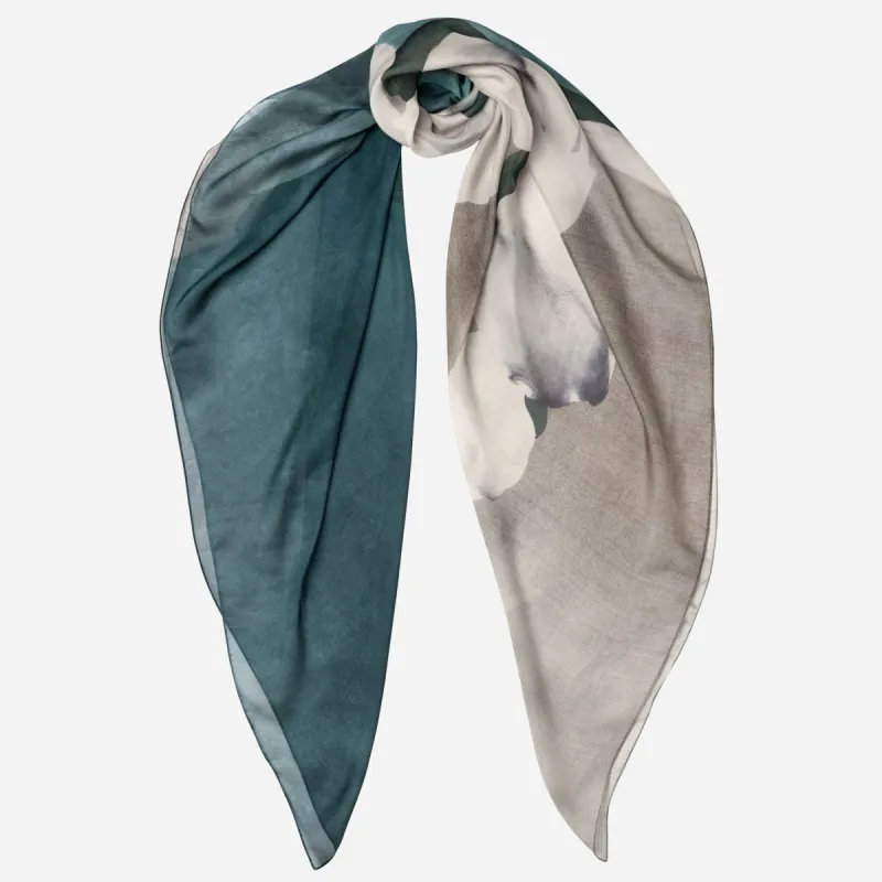 Mariana - Large Silk Scarf - Teal sold by Elizabetta