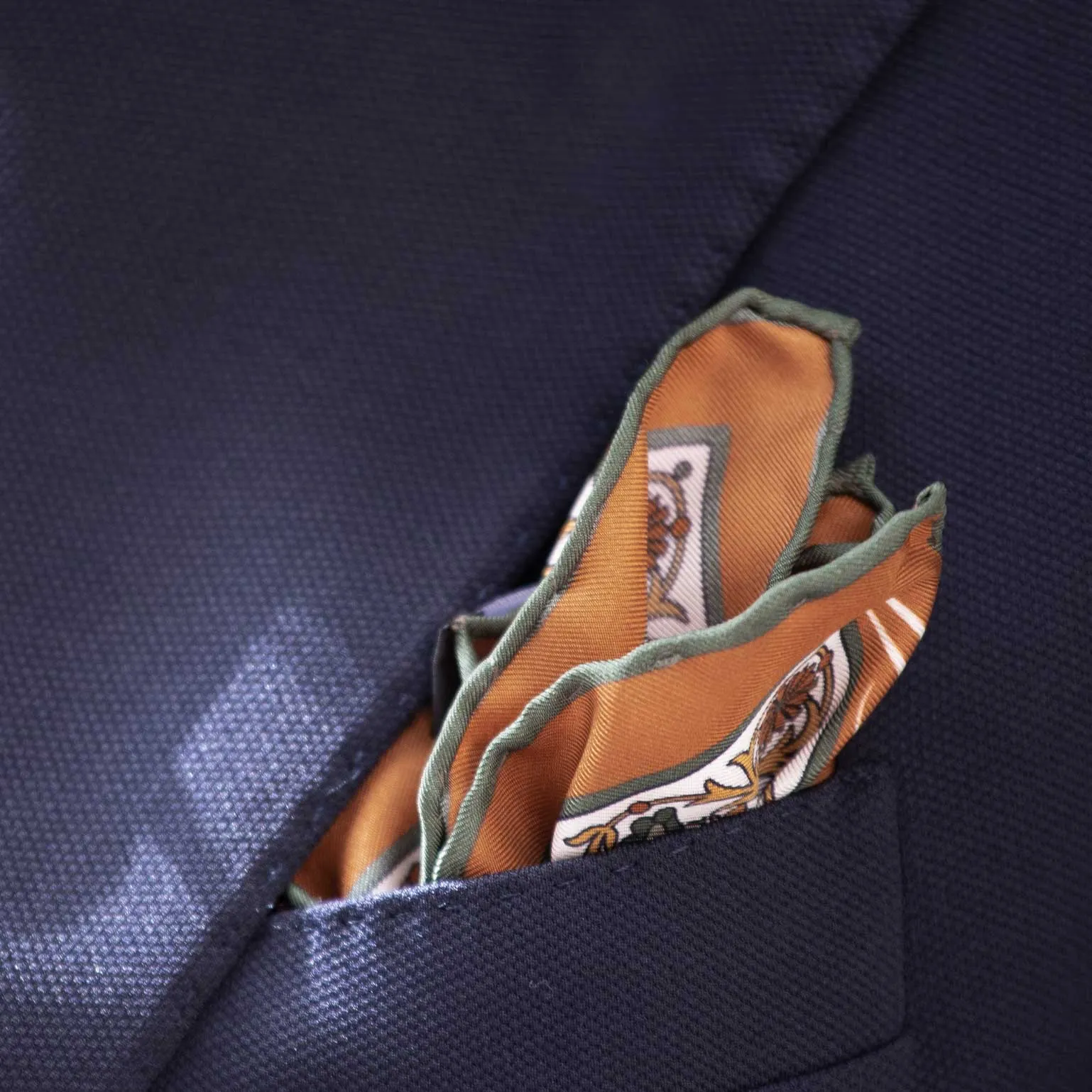 Ibiza - Silk Pocket Square - Terracotta sold by Elizabetta product image thumbnail 2