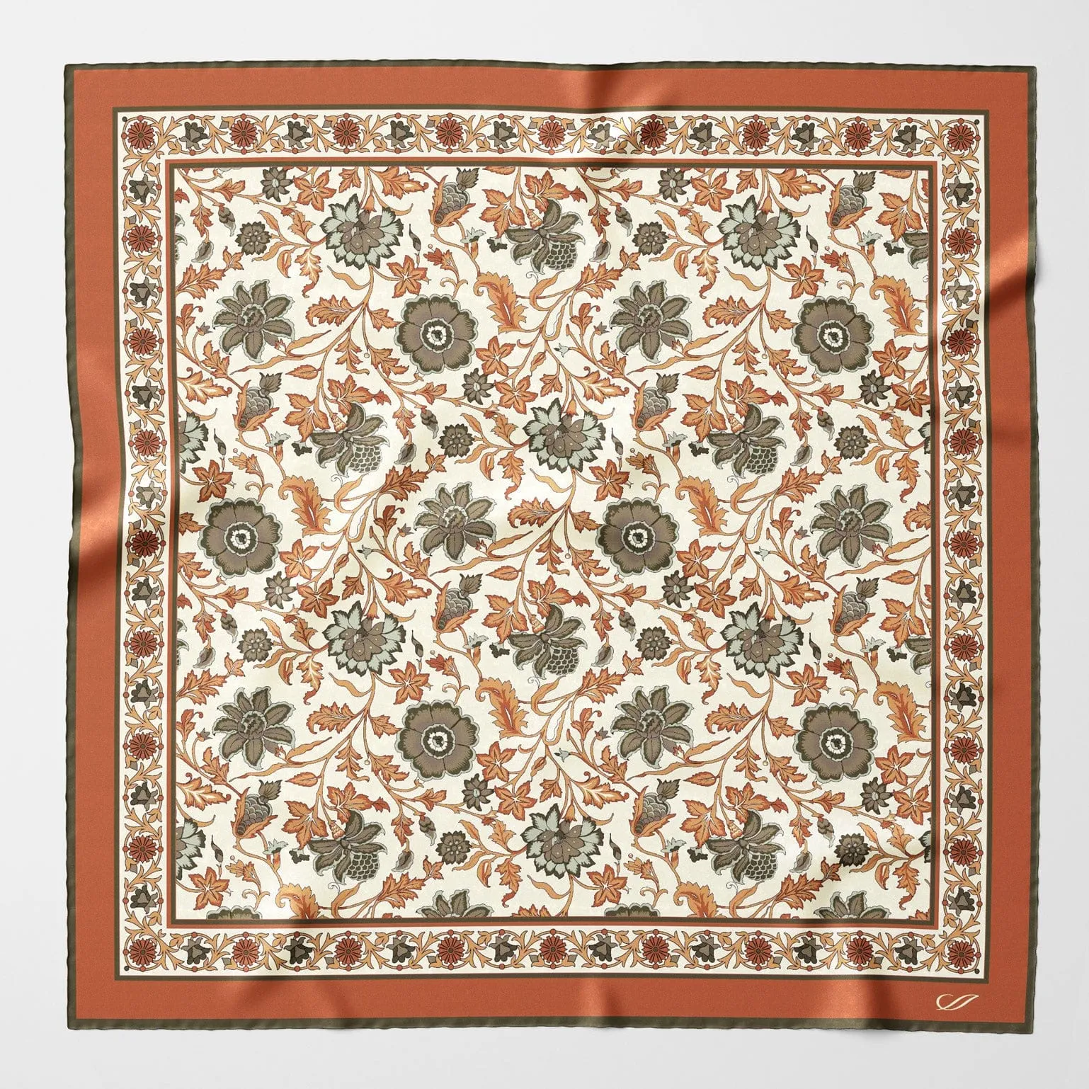 Ibiza - Silk Pocket Square - Terracotta sold by Elizabetta