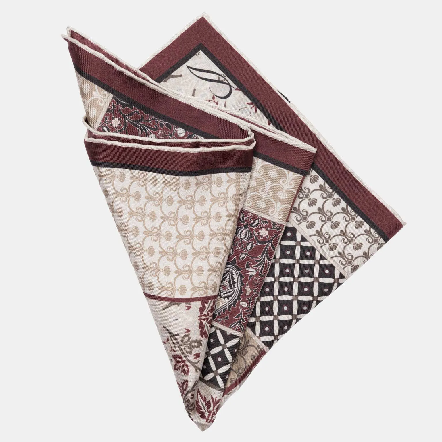 Portici - Silk Pocket Square - Maroon sold by Elizabetta product image thumbnail 2